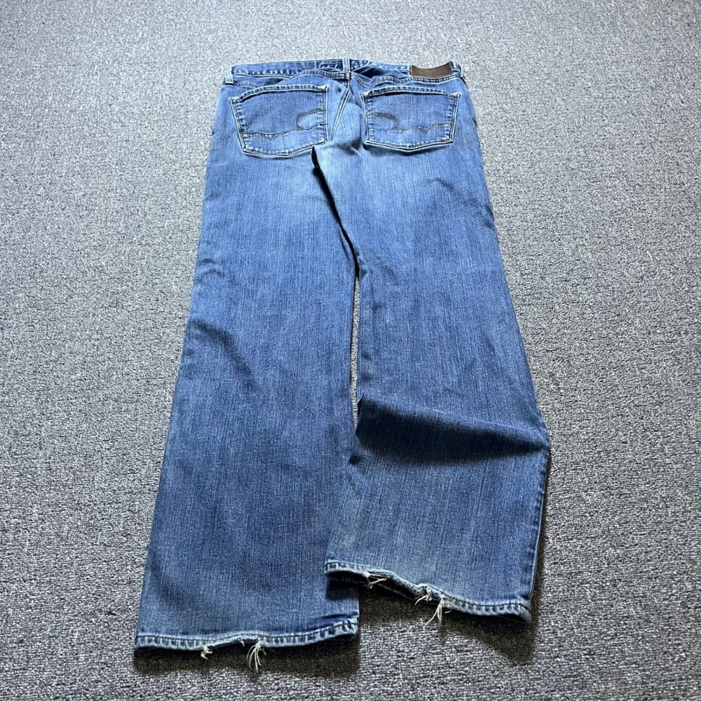 Big Star Pioneer Regular Boot Jeans 36R Blue Frayed Hem Skater Y2K Denim